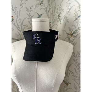Colorado Rockies MLB OC Sports Black Golf Sun Visor Hat Cap Adult Adjustable